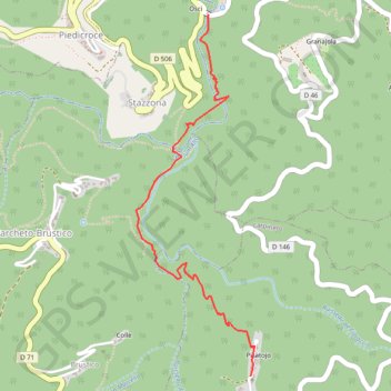Itinéraire Des sources minérales d'Orezza à l'église de Carpineto, distance, dénivelé, altitude, carte, profil, trace GPS