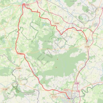 Itinéraire Voie 2DB-T11 - Alencon - Ecouche - Sees, distance, dénivelé, altitude, carte, profil, trace GPS