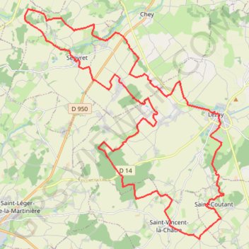 Itinéraire LEZAY - VTT 45 km, distance, dénivelé, altitude, carte, profil, trace GPS