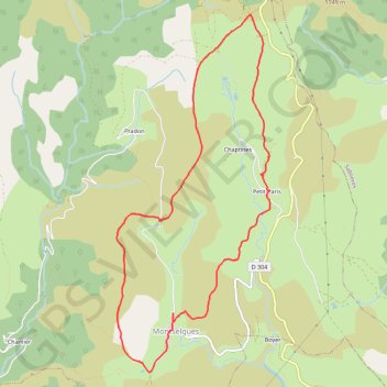 Itinéraire Autour du serre de Teste Rouge, distance, dénivelé, altitude, carte, profil, trace GPS
