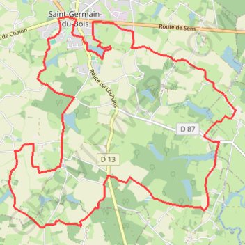 Itinéraire Balade des Étangs - Saint-Germain-du-Bois, distance, dénivelé, altitude, carte, profil, trace GPS