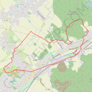 Itinéraire Le sentier d'Ecques - Lapugnoy, distance, dénivelé, altitude, carte, profil, trace GPS