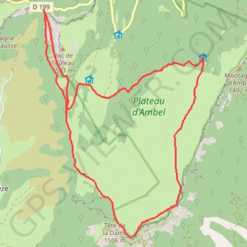 Itinéraire Plateau d'Ambel (Vercors), distance, dénivelé, altitude, carte, profil, trace GPS