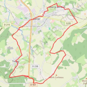Itinéraire La Blanche Jument - Samer, distance, dénivelé, altitude, carte, profil, trace GPS