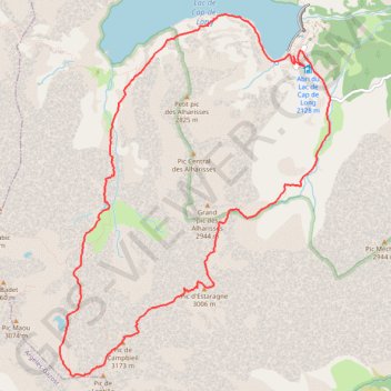 Itinéraire Pic de Campbieil, distance, dénivelé, altitude, carte, profil, trace GPS