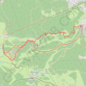Itinéraire Montée au Prarion depuis les Houches, distance, dénivelé, altitude, carte, profil, trace GPS