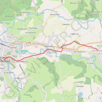 Itinéraire Saint-Jean-le-Vieux - Saint-Jean-Pied-de-Port, distance, dénivelé, altitude, carte, profil, trace GPS