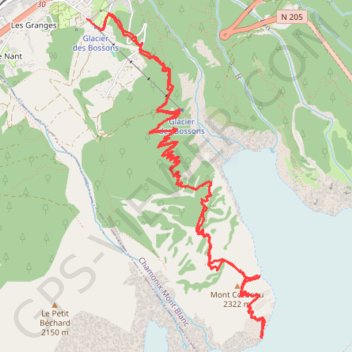 Itinéraire Le gîte à Balmat, distance, dénivelé, altitude, carte, profil, trace GPS
