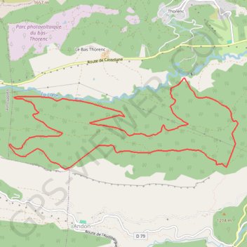 Itinéraire Andon le lac de Thorenc, distance, dénivelé, altitude, carte, profil, trace GPS