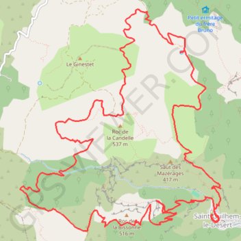 Itinéraire Saint-Guilhem-le-Désert (Hérault) - 14 juin 2018 10:43:22, distance, dénivelé, altitude, carte, profil, trace GPS