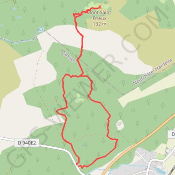 Itinéraire Le Mont Saint-Frieux - Dannes, distance, dénivelé, altitude, carte, profil, trace GPS