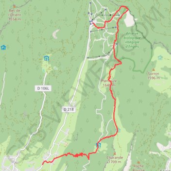 Itinéraire La sure depuis Eybertière, distance, dénivelé, altitude, carte, profil, trace GPS