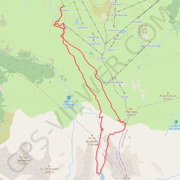 Itinéraire Lacs de Neres par Peyresourde, distance, dénivelé, altitude, carte, profil, trace GPS