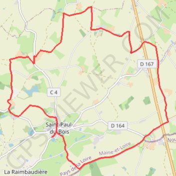 Itinéraire Sentier de l'ancienne voie romaine - Saint-Paul-du-Bois, distance, dénivelé, altitude, carte, profil, trace GPS