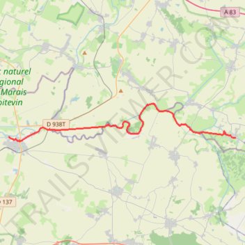 Itinéraire Damvix / Marans, distance, dénivelé, altitude, carte, profil, trace GPS