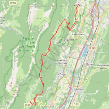 Itinéraire Sur les Pas des Huguenots - Saint-Bernard - Barraux, distance, dénivelé, altitude, carte, profil, trace GPS