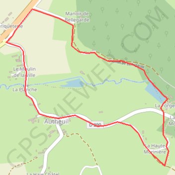 Itinéraire Bellegarde - Autheuil, distance, dénivelé, altitude, carte, profil, trace GPS