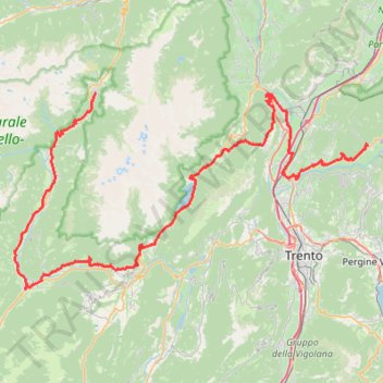 Itinéraire 1-Madonna di Campiglio - Cembra V2/V3, distance, dénivelé, altitude, carte, profil, trace GPS