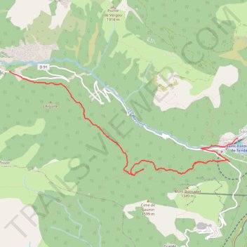 Itinéraire Lac des Mesches - Saint Dalmas de Tende, distance, dénivelé, altitude, carte, profil, trace GPS