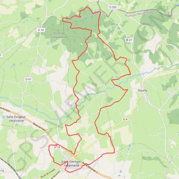 Itinéraire De la vallée de la Teyssonne à la Forêt de Lespinasse - Saint-Germain-Lespinasse, distance, dénivelé, altitude, carte, profil, trace GPS
