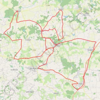 Itinéraire circuit en ligne la chapelle bouexic, distance, dénivelé, altitude, carte, profil, trace GPS