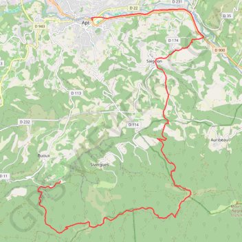Itinéraire Jour 2 - Buoux - Apt-18935948, distance, dénivelé, altitude, carte, profil, trace GPS