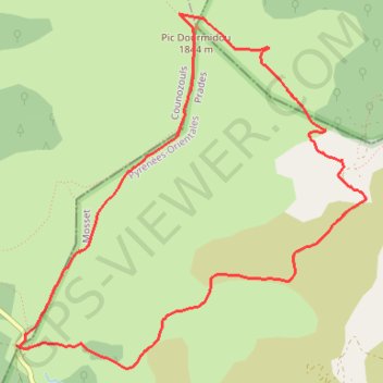 Itinéraire Rando Pic du Dormidou, distance, dénivelé, altitude, carte, profil, trace GPS