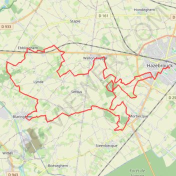 Itinéraire Ronde des clochers - Hazebrouck, distance, dénivelé, altitude, carte, profil, trace GPS