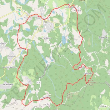 Itinéraire Sentier des crêtes PDIPR87, distance, dénivelé, altitude, carte, profil, trace GPS
