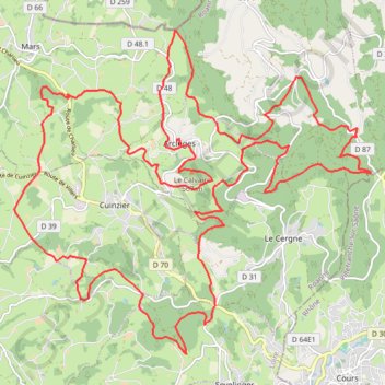 Itinéraire Randonnée en Pays de Belmont-de-la-Loire - Arcinges, distance, dénivelé, altitude, carte, profil, trace GPS