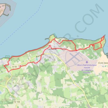 Itinéraire De Lanvéoc à Pen Ar Vir, distance, dénivelé, altitude, carte, profil, trace GPS