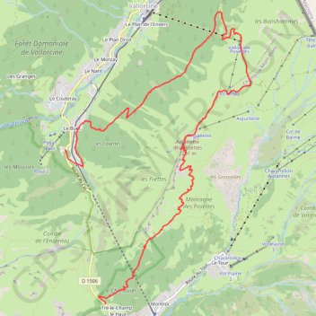 Itinéraire Traversée de l'Aiguillette des Posettes, distance, dénivelé, altitude, carte, profil, trace GPS