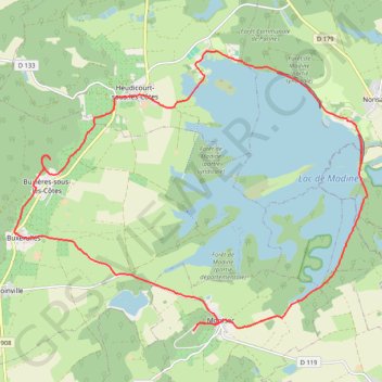 Itinéraire Le tour de Madine, distance, dénivelé, altitude, carte, profil, trace GPS