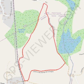 Itinéraire Balade vers l'étang de Grosagny, distance, dénivelé, altitude, carte, profil, trace GPS
