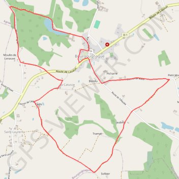 Itinéraire Le Petit Monde à Bourgougnague - Pays du Dropt, distance, dénivelé, altitude, carte, profil, trace GPS