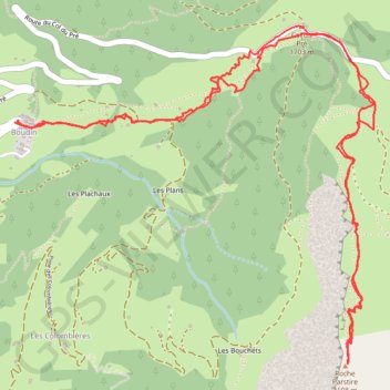 Itinéraire Roche Parstire par Boudin (Beaufortain), distance, dénivelé, altitude, carte, profil, trace GPS