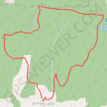 Itinéraire Trou du furet, montagne du Poet, distance, dénivelé, altitude, carte, profil, trace GPS