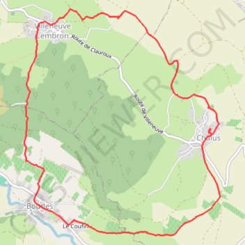Itinéraire Villeneuve, Boudes et Chalus, distance, dénivelé, altitude, carte, profil, trace GPS