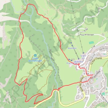 Itinéraire Ausois, le Drozet, les Moulins, distance, dénivelé, altitude, carte, profil, trace GPS