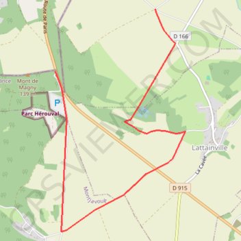 Itinéraire Bézu-Saint-Eloi,VTT Option Ch du Baron,PLUS 6 KM par Parc Herouval,Lattainville, Chambord Trie Chateau, distance, dénivelé, altitude, carte, profil, trace GPS