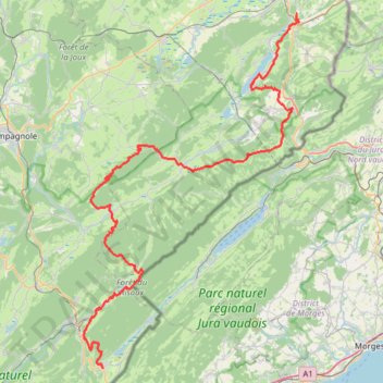Itinéraire GR 509 de Pontarlier aux Rousses, distance, dénivelé, altitude, carte, profil, trace GPS