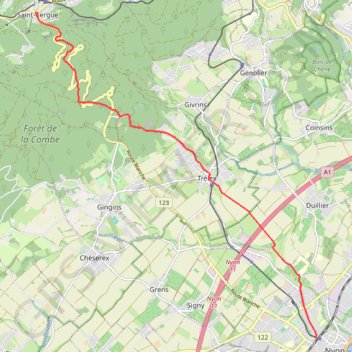 Itinéraire St-Cergue to Nyon, distance, dénivelé, altitude, carte, profil, trace GPS