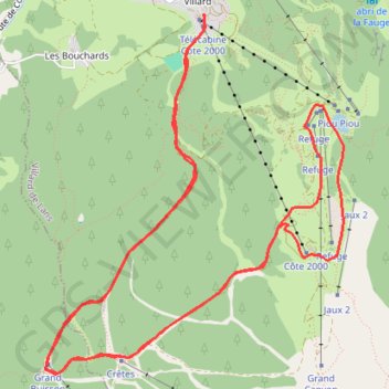 Itinéraire E11 Villard de Lans Option C, distance, dénivelé, altitude, carte, profil, trace GPS