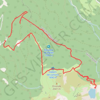 Itinéraire Rando lac de Crop depuis le pré Marcel, distance, dénivelé, altitude, carte, profil, trace GPS