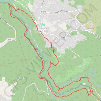 Itinéraire Saint Cézaire - Gorges de la Siagne, distance, dénivelé, altitude, carte, profil, trace GPS