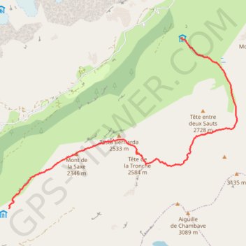 Itinéraire Tour du Mont-Blanc (TMB) du refuge Bertone au refuge Bonatti, distance, dénivelé, altitude, carte, profil, trace GPS