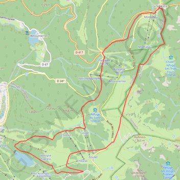 Itinéraire Schlucht - Hohneck - Lac de La Lande- Chitelet- Collet, distance, dénivelé, altitude, carte, profil, trace GPS