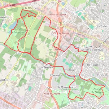 Itinéraire Gournerie, distance, dénivelé, altitude, carte, profil, trace GPS