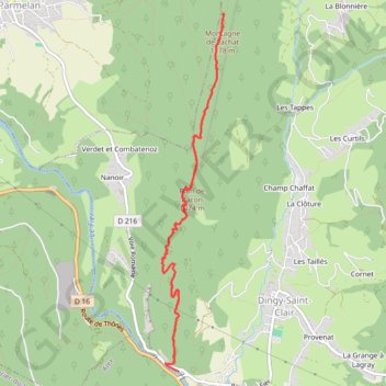 Itinéraire Montagne du Lachat, distance, dénivelé, altitude, carte, profil, trace GPS