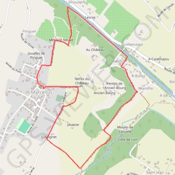 Itinéraire Marcellus et la Vénus de Milo - Pays Val de Garonne - Gascogne, distance, dénivelé, altitude, carte, profil, trace GPS